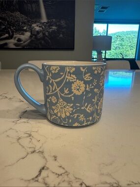 Threshold Blue and Cream Floral Ceramic Mug